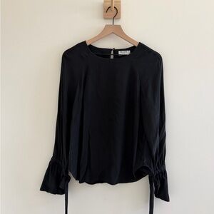 FRAME Silk Tie-Sleeve Blouse